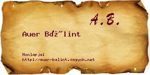 Auer Bálint névjegykártya