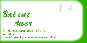 balint auer business card