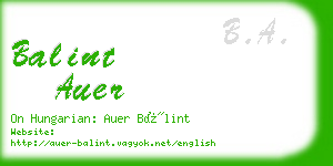 balint auer business card